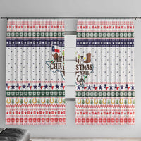 Merry Christmas Yall Texas Window Curtain Xmas Holiday Patterns - Wonder Print Shop