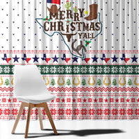 Merry Christmas Yall Texas Window Curtain Xmas Holiday Patterns - Wonder Print Shop