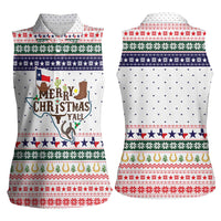 Merry Christmas Yall Texas Women Sleeveless Polo Shirt Xmas Holiday Patterns - Wonder Print Shop