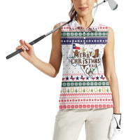 Merry Christmas Yall Texas Women Sleeveless Polo Shirt Xmas Holiday Patterns - Wonder Print Shop