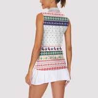 Merry Christmas Yall Texas Women Sleeveless Polo Shirt Xmas Holiday Patterns - Wonder Print Shop