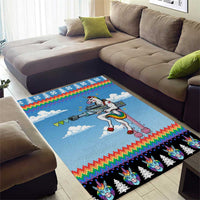 Unicorn Pew Pew Christmas Area Rug Xmas Holiday Patterns - Wonder Print Shop