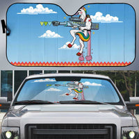 Unicorn Pew Pew Christmas Auto Sun Shade Xmas Holiday Patterns - Wonder Print Shop