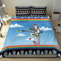 Unicorn Pew Pew Christmas Bedding Set Xmas Holiday Patterns - Wonder Print Shop