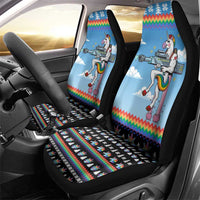 Unicorn Pew Pew Christmas Car Seat Cover Xmas Holiday Patterns - Wonder Print Shop