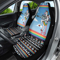 Unicorn Pew Pew Christmas Car Seat Cover Xmas Holiday Patterns - Wonder Print Shop