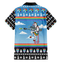 Unicorn Pew Pew Christmas Family Matching Puletasi and Hawaiian Shirt Xmas Holiday Patterns - Wonder Print Shop