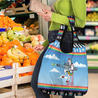 Unicorn Pew Pew Christmas Grocery Bag Xmas Holiday Patterns - Wonder Print Shop