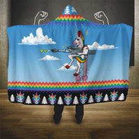 Unicorn Pew Pew Christmas Hooded Blanket Xmas Holiday Patterns - Wonder Print Shop
