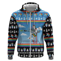 Unicorn Pew Pew Christmas Hoodie Xmas Holiday Patterns - Wonder Print Shop
