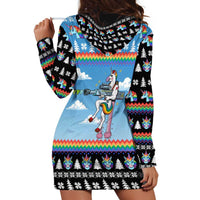 Unicorn Pew Pew Christmas Hoodie Dress Xmas Holiday Patterns - Wonder Print Shop