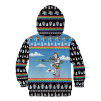 Unicorn Pew Pew Christmas Kid Hoodie Xmas Holiday Patterns - Wonder Print Shop