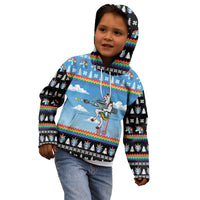 Unicorn Pew Pew Christmas Kid Hoodie Xmas Holiday Patterns - Wonder Print Shop