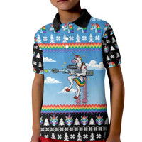 Unicorn Pew Pew Christmas Kid Polo Shirt Xmas Holiday Patterns - Wonder Print Shop