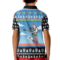 Unicorn Pew Pew Christmas Kid Polo Shirt Xmas Holiday Patterns - Wonder Print Shop