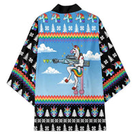 Unicorn Pew Pew Christmas Kimono Xmas Holiday Patterns - Wonder Print Shop
