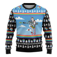 Unicorn Pew Pew Christmas Ugly Christmas Sweater Xmas Holiday Patterns - Wonder Print Shop