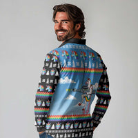 Unicorn Pew Pew Christmas Long Sleeve Polo Shirt Xmas Holiday Patterns - Wonder Print Shop