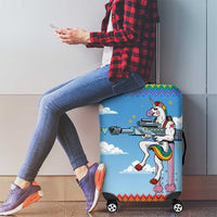 Unicorn Pew Pew Christmas Luggage Cover Xmas Holiday Patterns - Wonder Print Shop