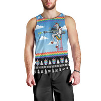 Unicorn Pew Pew Christmas Men Tank Top Xmas Holiday Patterns - Wonder Print Shop