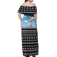 Unicorn Pew Pew Christmas Off Shoulder Maxi Dress Xmas Holiday Patterns - Wonder Print Shop