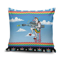 Unicorn Pew Pew Christmas Pillow Cover Xmas Holiday Patterns - Wonder Print Shop