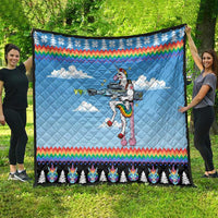 Unicorn Pew Pew Christmas Quilt Xmas Holiday Patterns - Wonder Print Shop