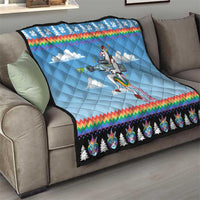 Unicorn Pew Pew Christmas Quilt Xmas Holiday Patterns - Wonder Print Shop