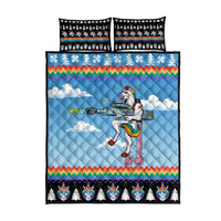 Unicorn Pew Pew Christmas Quilt Bed Set Xmas Holiday Patterns - Wonder Print Shop