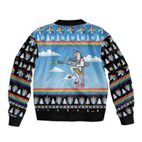 Unicorn Pew Pew Christmas Sleeve Zip Bomber Jacket Xmas Holiday Patterns - Wonder Print Shop