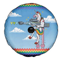 Unicorn Pew Pew Christmas Spare Tire Cover Xmas Holiday Patterns - Wonder Print Shop