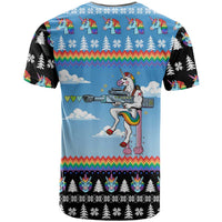 Unicorn Pew Pew Christmas T Shirt Xmas Holiday Patterns - Wonder Print Shop