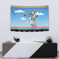 Unicorn Pew Pew Christmas Tapestry Xmas Holiday Patterns - Wonder Print Shop