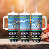Unicorn Pew Pew Christmas Tumbler With Handle Xmas Holiday Patterns - Wonder Print Shop
