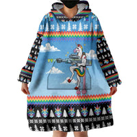 Unicorn Pew Pew Christmas Wearable Blanket Hoodie Xmas Holiday Patterns - Wonder Print Shop