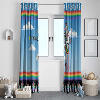 Unicorn Pew Pew Christmas Window Curtain Xmas Holiday Patterns - Wonder Print Shop