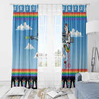 Unicorn Pew Pew Christmas Window Curtain Xmas Holiday Patterns - Wonder Print Shop