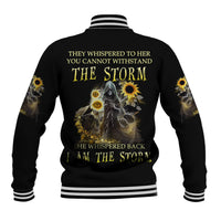 I Am The Storm Reaper Sunflower Roses Wings Baseball Jacket - Wonder Print Shop