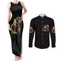 I Am The Storm Reaper Sunflower Roses Wings Couples Matching Tank Maxi Dress and Long Sleeve Button Shirt - Wonder Print Shop