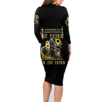 I Am The Storm Reaper Sunflower Roses Wings Family Matching Long Sleeve Bodycon Dress and Hawaiian Shirt - Wonder Print Shop