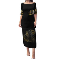 I Am The Storm Reaper Sunflower Roses Wings Family Matching Puletasi Dress and Hawaiian Shirt - Wonder Print Shop