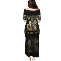 I Am The Storm Reaper Sunflower Roses Wings Family Matching Puletasi Dress and Hawaiian Shirt - Wonder Print Shop