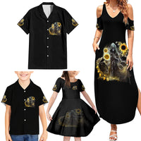 I Am The Storm Reaper Sunflower Roses Wings Family Matching Summer Maxi Dress and Hawaiian Shirt - Wonder Print Shop
