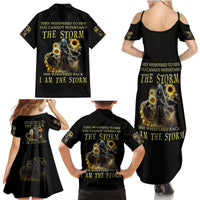 I Am The Storm Reaper Sunflower Roses Wings Family Matching Summer Maxi Dress and Hawaiian Shirt - Wonder Print Shop