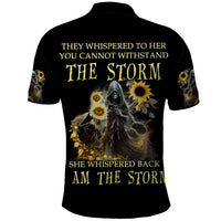 I Am The Storm Reaper Sunflower Roses Wings Polo Shirt - Wonder Print Shop
