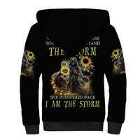 I Am The Storm Reaper Sunflower Roses Wings Sherpa Hoodie - Wonder Print Shop
