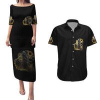 I Am The Storm Reaper Sunflower Roses Wings Couples Matching Puletasi Dress and Hawaiian Shirt - Wonder Print Shop