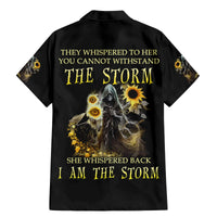 I Am The Storm Reaper Sunflower Roses Wings Family Matching Mermaid Dress and Hawaiian Shirt - Wonder Print Shop