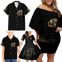 I Am The Storm Reaper Sunflower Roses Wings Family Matching Off Shoulder Short Dress and Hawaiian Shirt - Wonder Print Shop