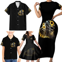 I Am The Storm Reaper Sunflower Roses Wings Family Matching Short Sleeve Bodycon Dress and Hawaiian Shirt - Wonder Print Shop